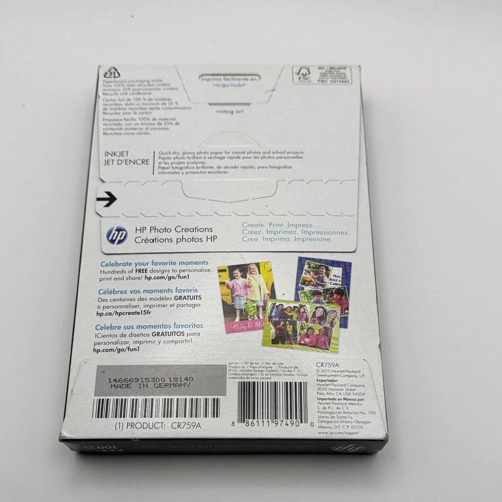 HP Glossy Everyday Photo Paper, new in box
